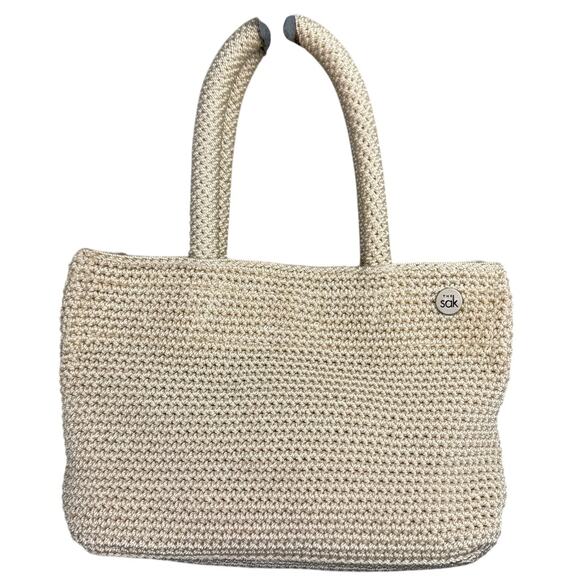 The Sak Women's Woven Handbag Mini Bag Ecru White Versatile Satin Lined Boho - Picture 1 of 8